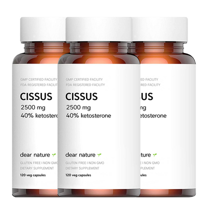 Dear Nature Cissus Extract [Premium] 2500mg w/ 40% keto. 120 caps, 3 pack