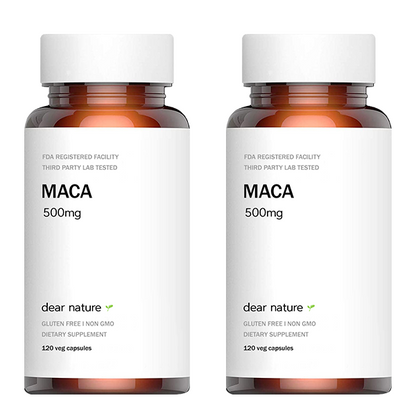 Dear Nature [Organic] Maca 500mg. 120 caps, 2 pack