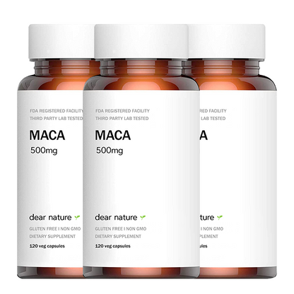 Dear Nature [Organic] Maca 500mg. 120 caps, 3 pack