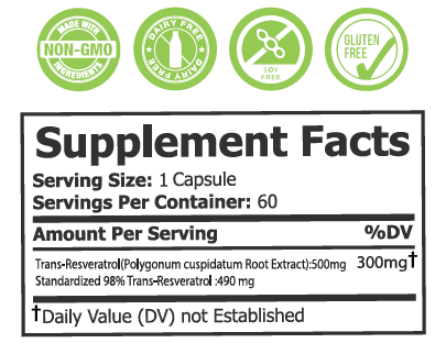 Dear Nature Resveratrol 300mg. 60 caps, 3 pack